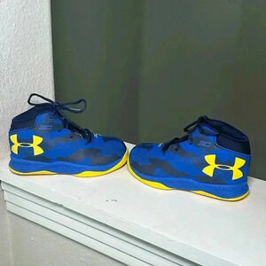 Under Armour Curry 3 Zer0 Kids Shoes Sz 7K 1278334-400 Blue Yellow EUC NBA